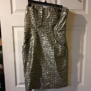 MOVING SALE Strapless shiny dress with POCKETS